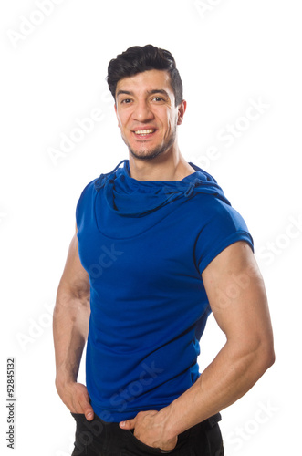 Muscular man isolated on the white