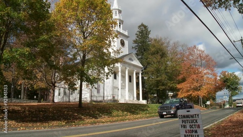 White church in downtown Norfolk photo