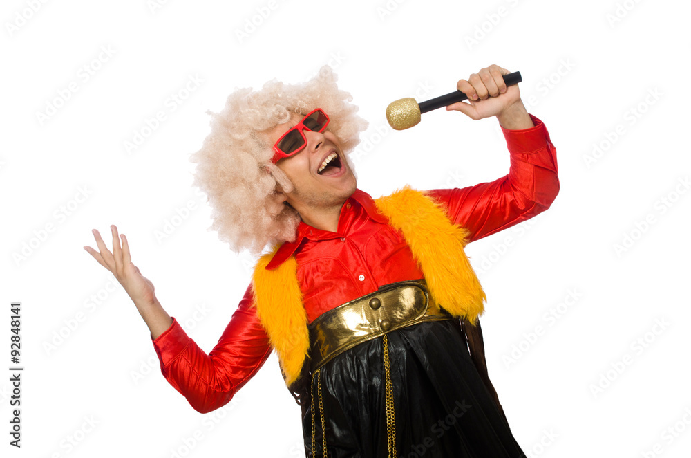 Funny clown in fun concept isolated on white Funny clown in fun concept isolated on white