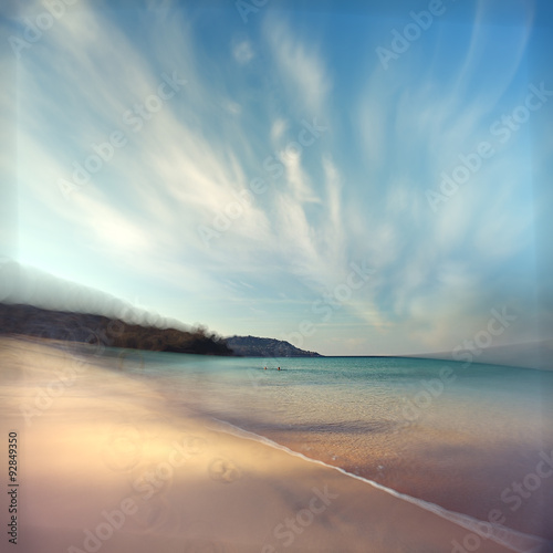beach blurred background landscape sea shore