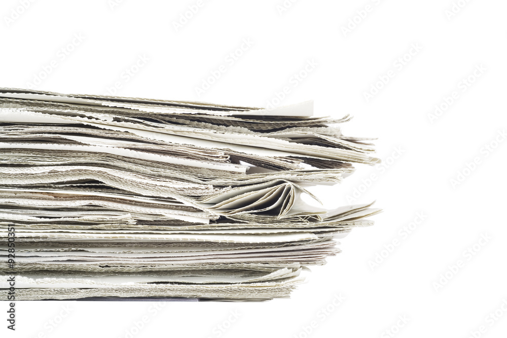 stack of newspaper, isolated on white background stack of newspaper, isolated on white background
