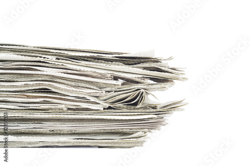 stack of newspaper, isolated on white background