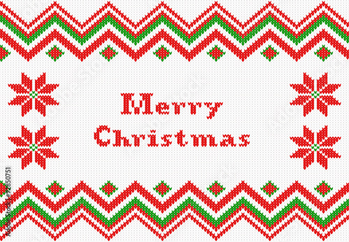 red and white knitted christmas background