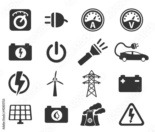 Electricity simply icons