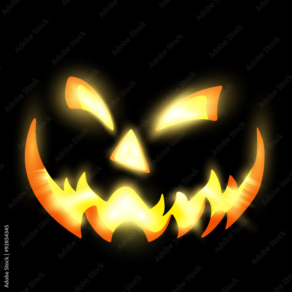 Halloween scary illuminated face in the dark Halloween scary illuminated face in the dark