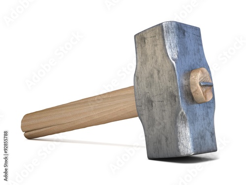 Hammer. 3D render illustration isolated on white background