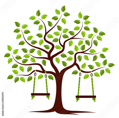 tree with swings