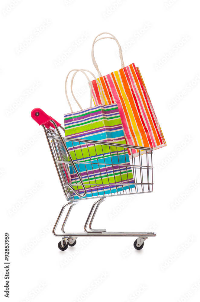 Cart in holiday shopping concept Cart in holiday shopping concept