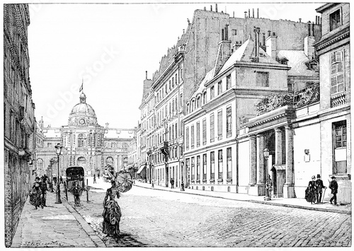 Rue de Tournon and facade of the Palace of the Senate, Barracks #92858787
