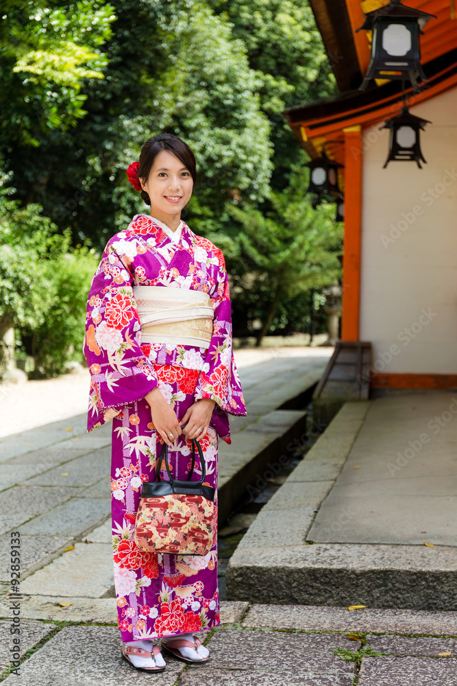 Japanese woman in temple Japanese woman in temple