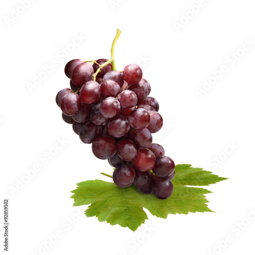 Red grape isolated on white background (Fruit)