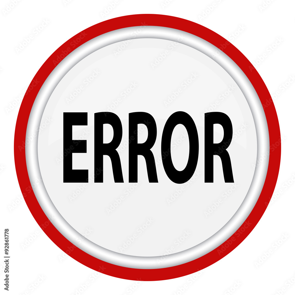 Vector icon with the word ERROR