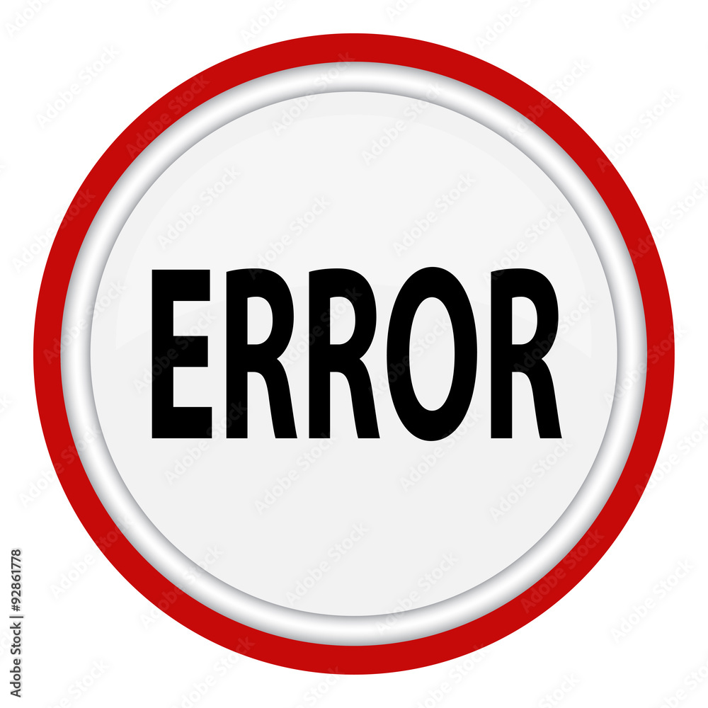 Vector icon with the word ERROR Vector icon with the word ERROR