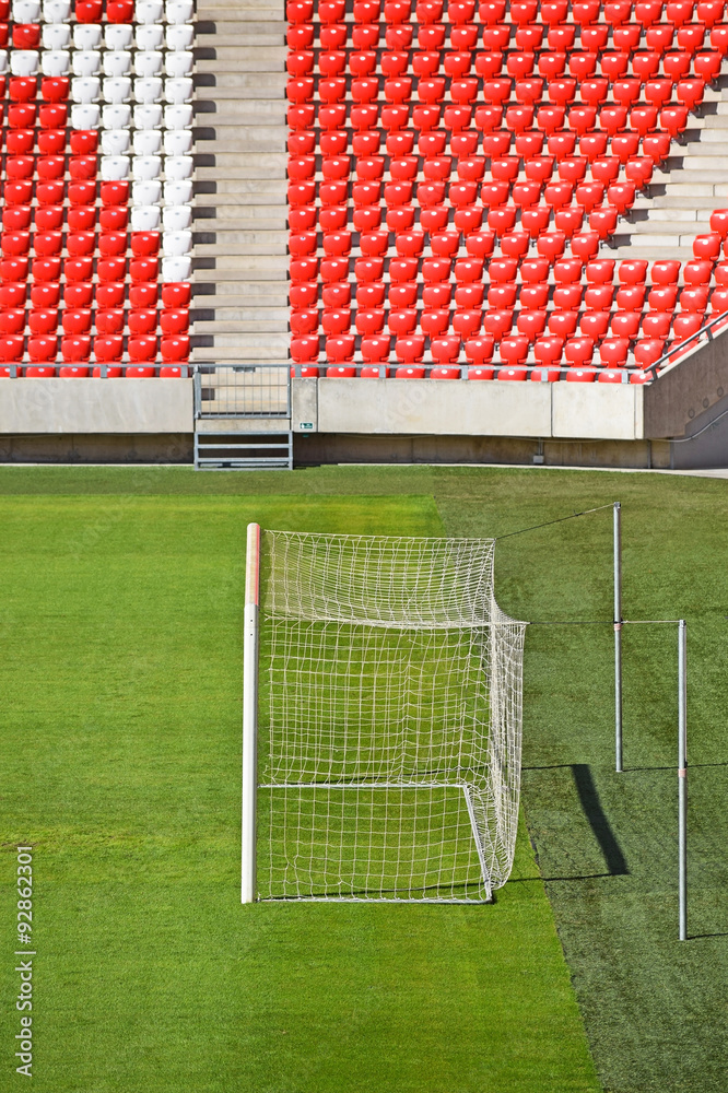 Fototapeta premium Bleachers and goal in the stadium