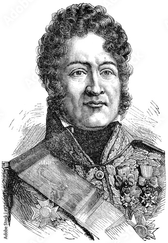 Louis Philippe I, vintage engraving.