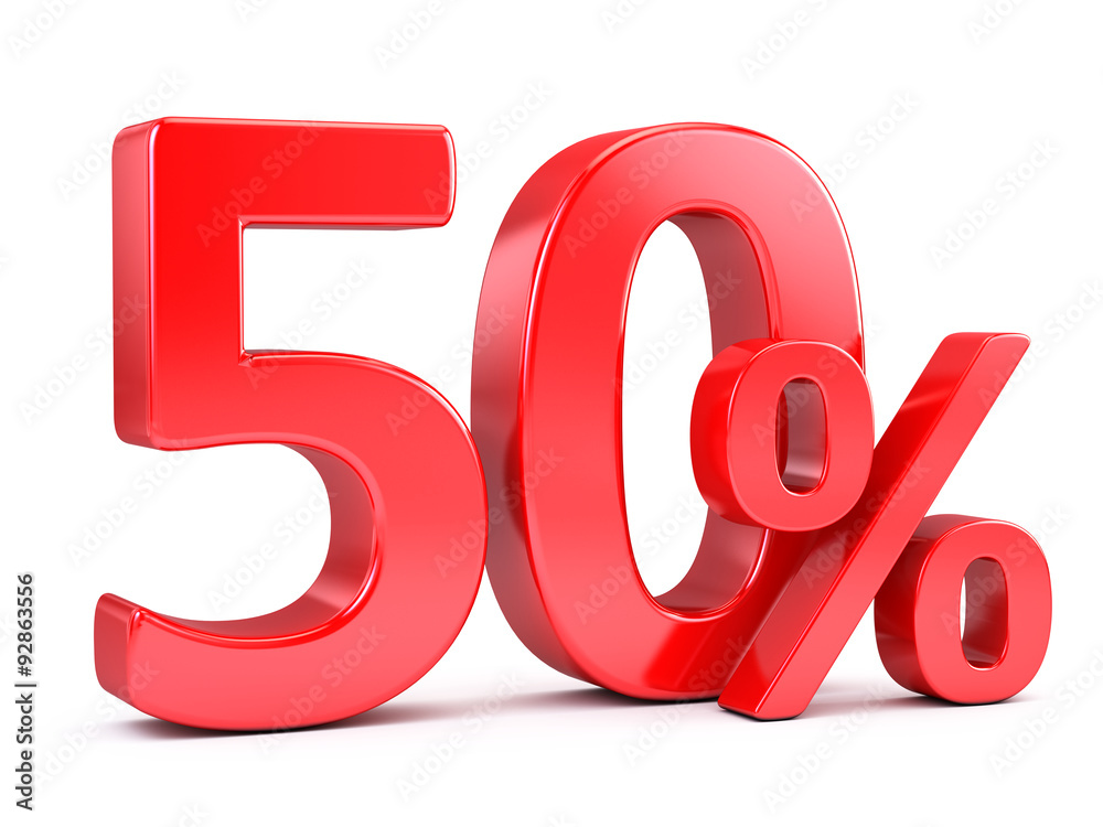 fifty percents discount - obrazy, fototapety, plakaty 