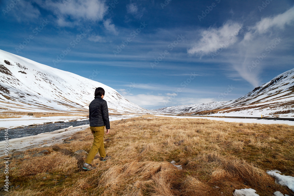 woman hiking in nature