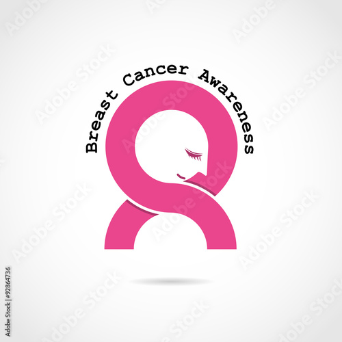 Breast cancer awareness logo design. Breast cancer awareness mon