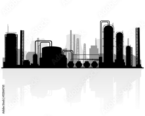 Petrochemical production silhouette