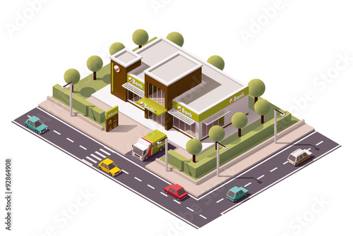 Vector isometric bank icon