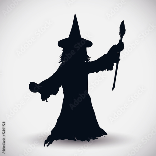Witch Silhouette, Vector Illustration