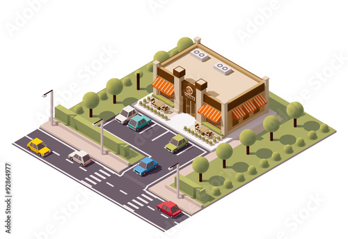 Vector isometric coffee shop
