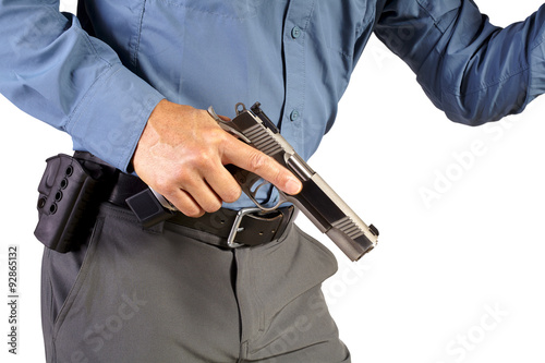 Executive Protection Man with Firearm Weapon