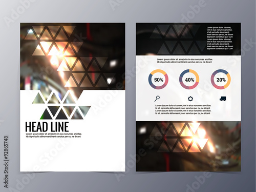 business and technology brochure design template vector tri-fold