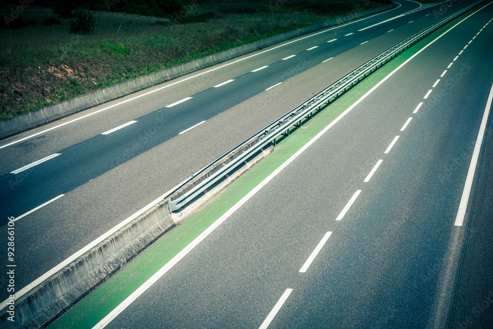 Highway through France at summer time Highway through France at summer time