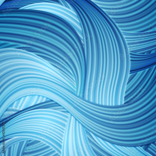 Blue striped waves abstract pattern design