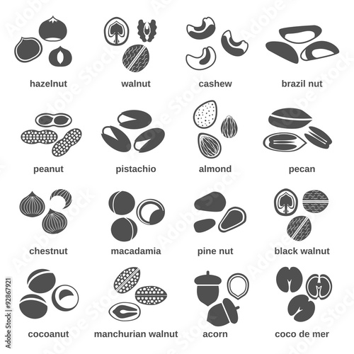 Nut Icons Black