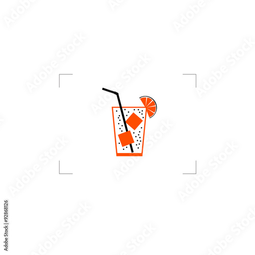 juice with ice cube color vector