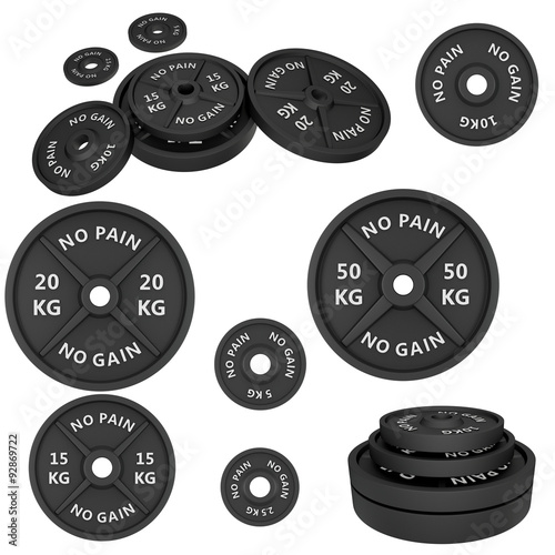 Weights, isolated on white background.
