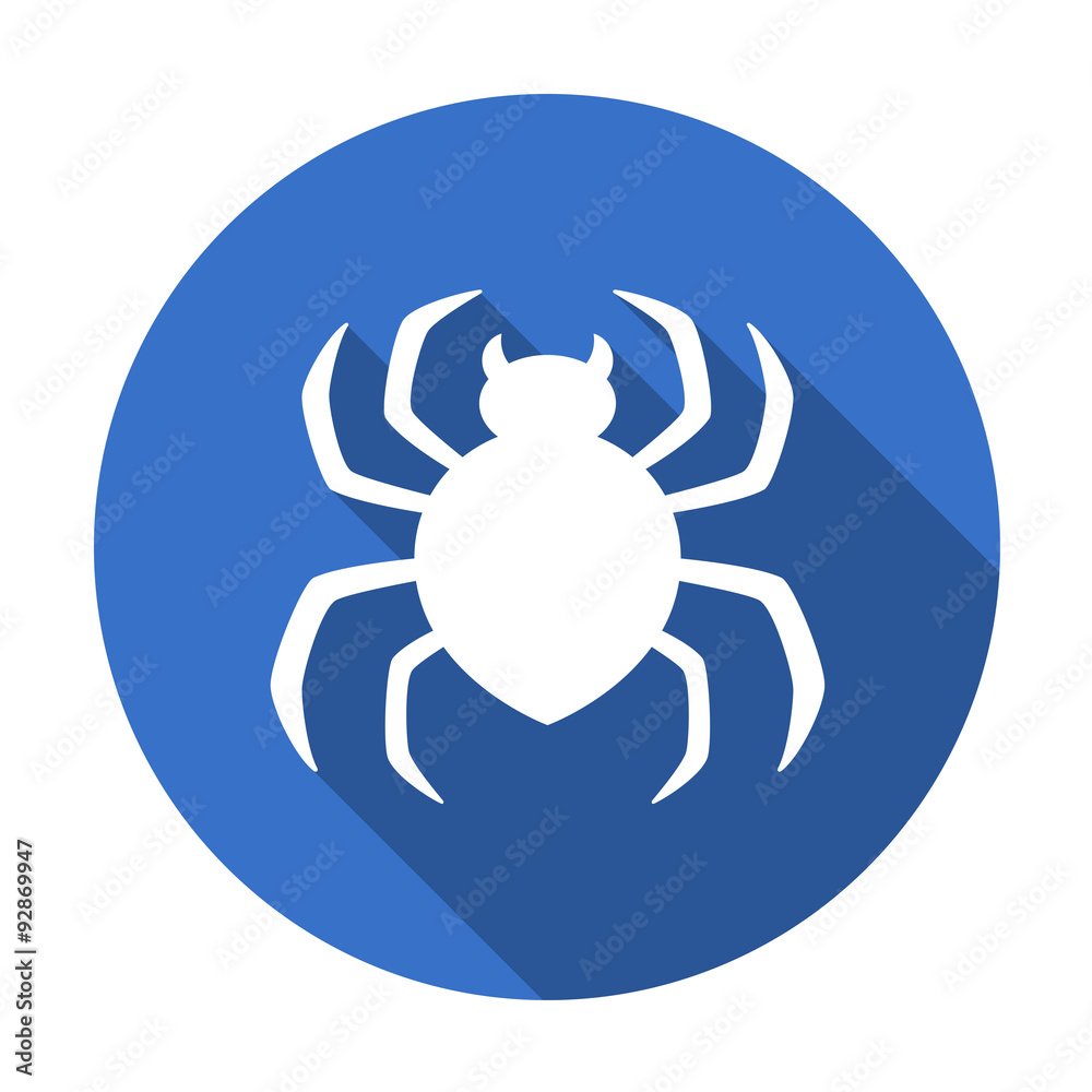 Icono plano redondo araña azul