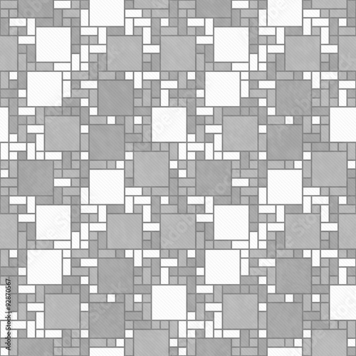 Gray and White Square Mosaic Abstract Geometric Design Tile Patt © Karen Roach