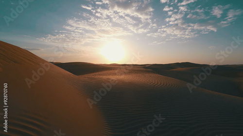 Close shot of the side of a large dune in the Arabian desert