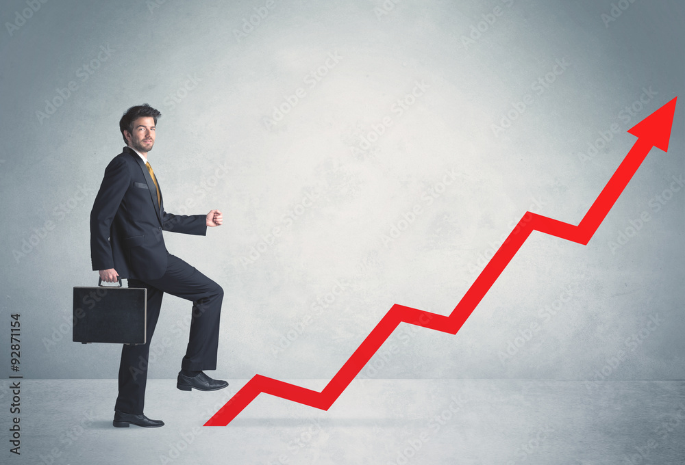 Climbing on red graph arrow Climbing on red graph arrow