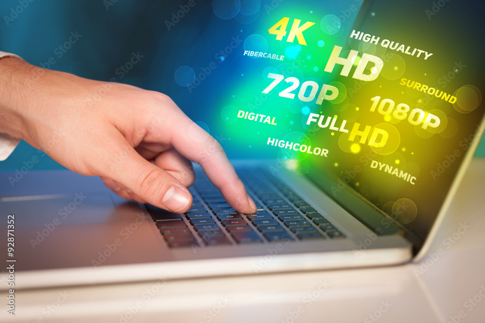 Man choosing display resolution Man choosing display resolution