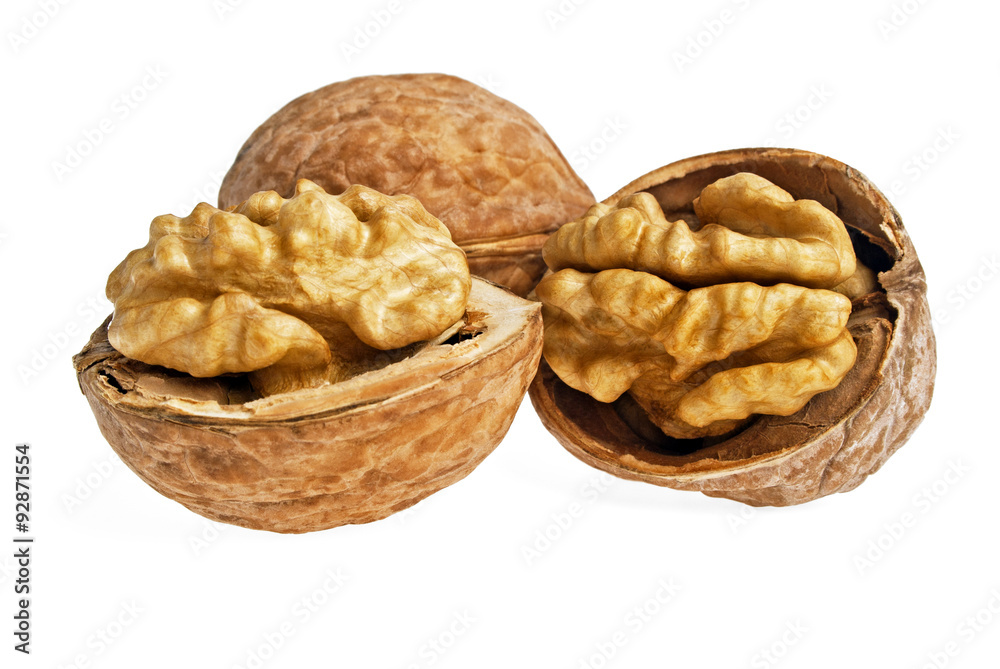 Dried walnuts isolated on white background Dried walnuts isolated on white background