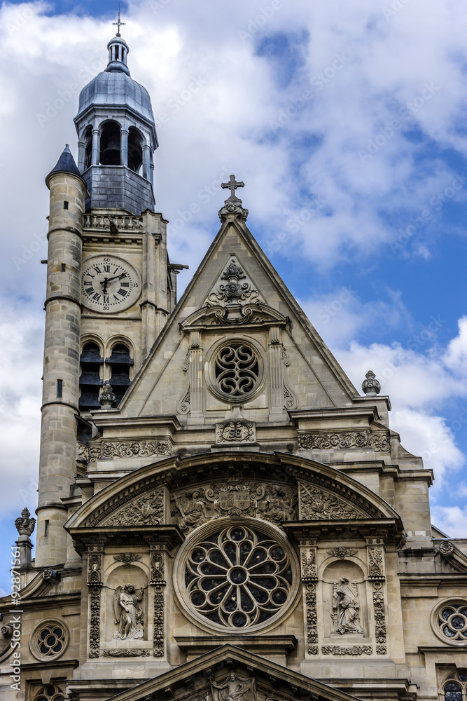 Obraz premium Saint-Etienne-du-Mont Church (1624) near Pantheon. Paris France.