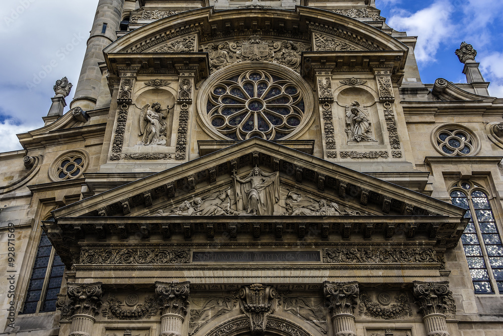 Saint-Etienne-du-Mont Church (1624) near Pantheon. Paris France.