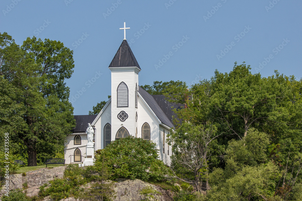 Rockport Ontario Canada St. Brendan’s Church perched on a rocky cliff