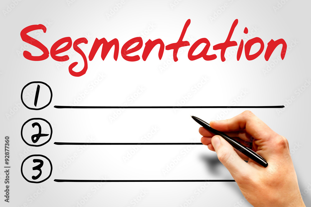 Segmentation blank list, business concept Segmentation blank list, business concept