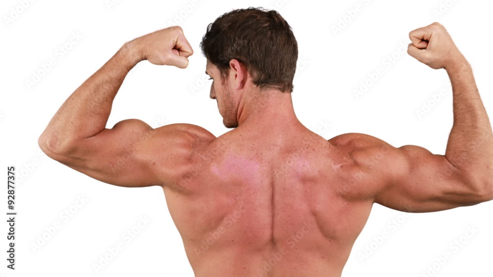Muscular man flexing his muscles Muscular man flexing his muscles