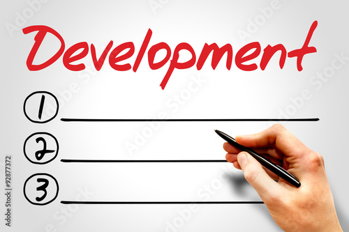 Development blank list, business concept