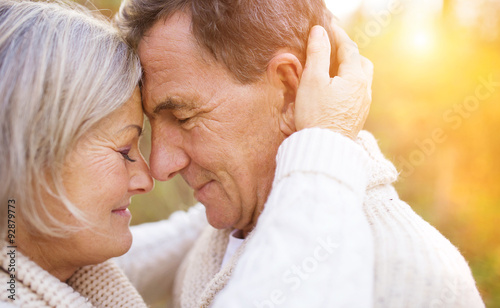 Senior couple outside