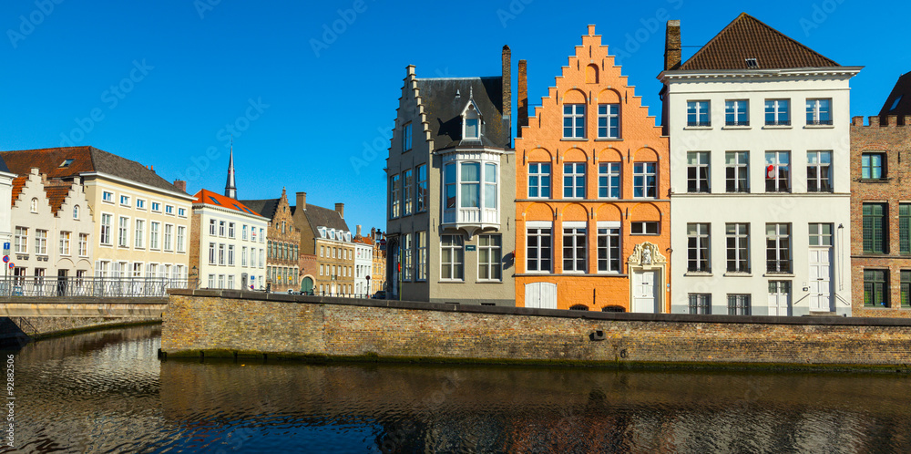 Bruges medieval houses and canal, Belgium