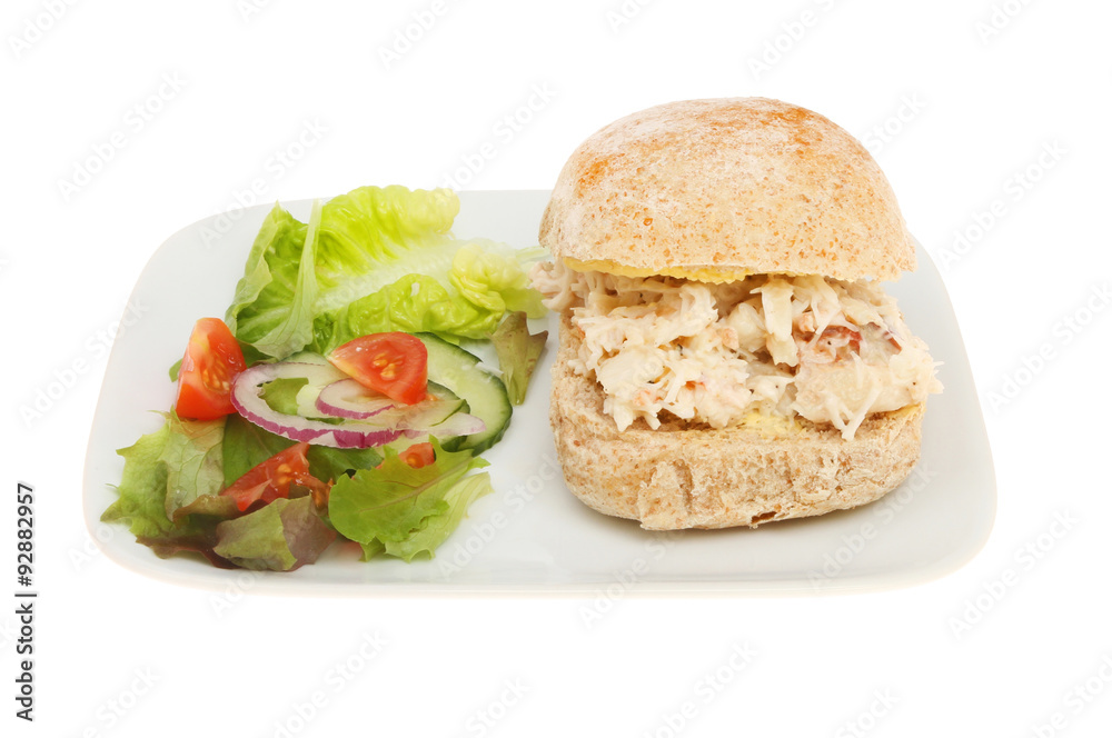 Crab roll with salad Crab roll with salad