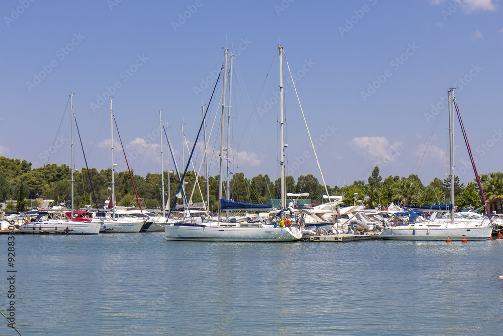 Sail boats in marina