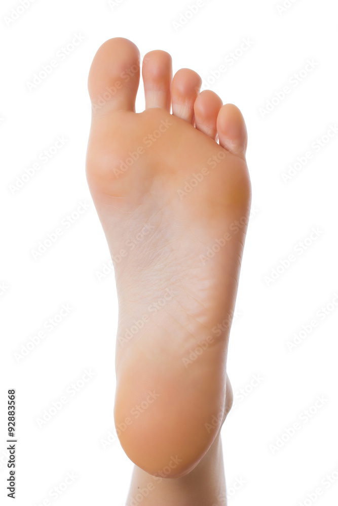 Sole of the female foot.Isolated Sole of the female foot.Isolated